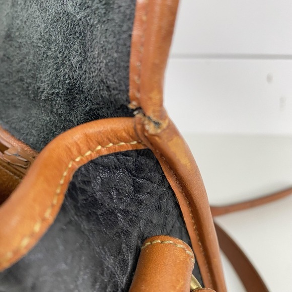 Vintage‎ Dooney & Bourke Bag Womens Black Brown Leather Crossbody Purse USA 90s - Picture 14 of 16